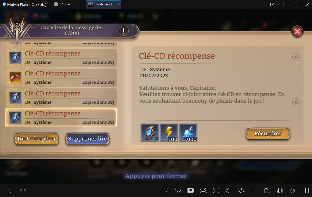 code cadeaux Watcher of Realms