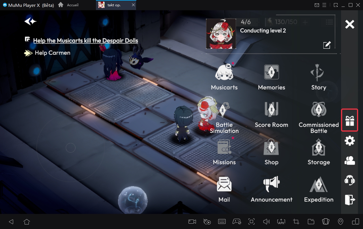 utiliser le code cadeau  takt op. Symphony