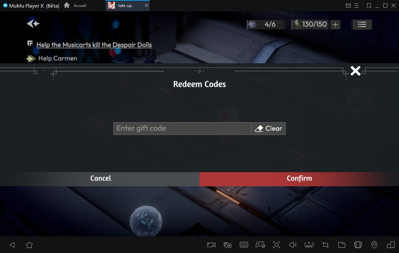 utiliser le code cadeau  takt op. Symphony