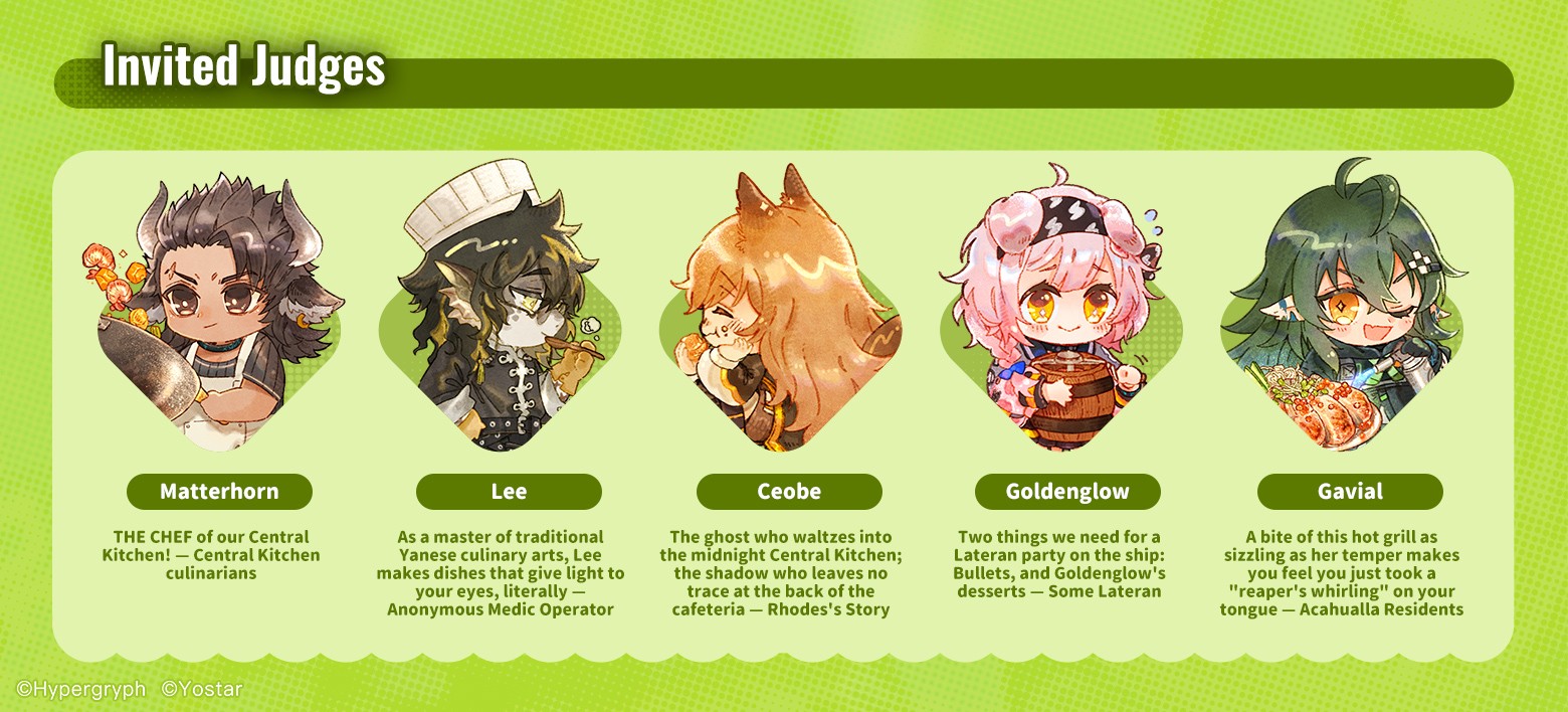 judge de concours de cuisine Arknights