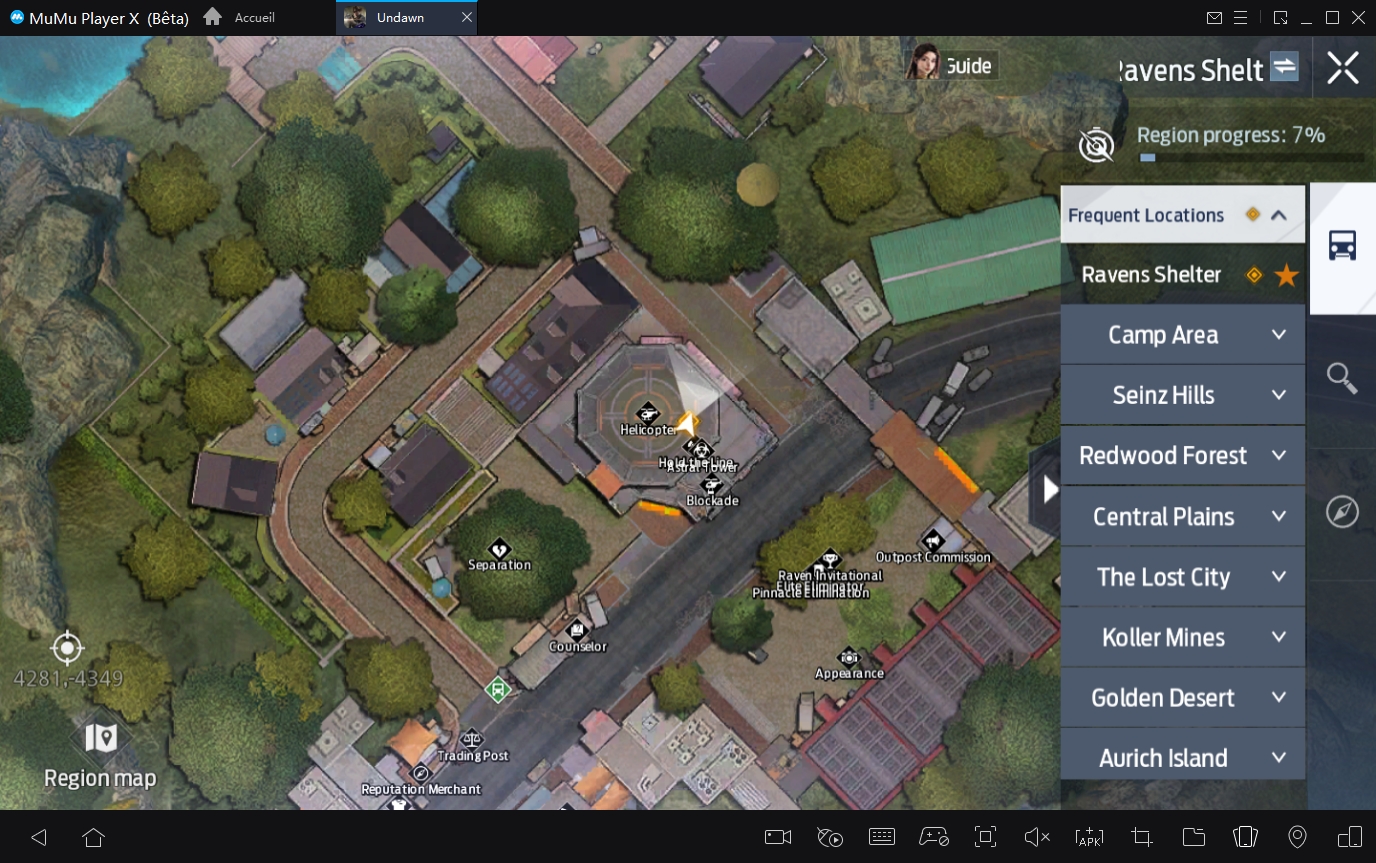 explorer la carte Undawn