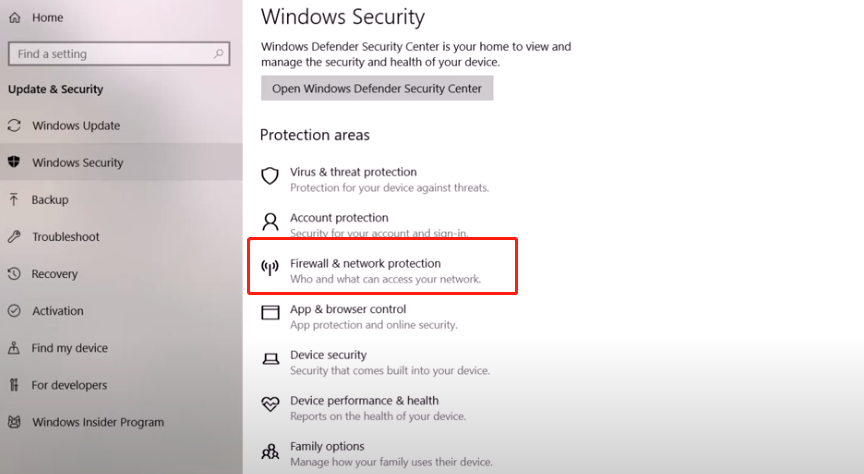 How to disable firewalls4